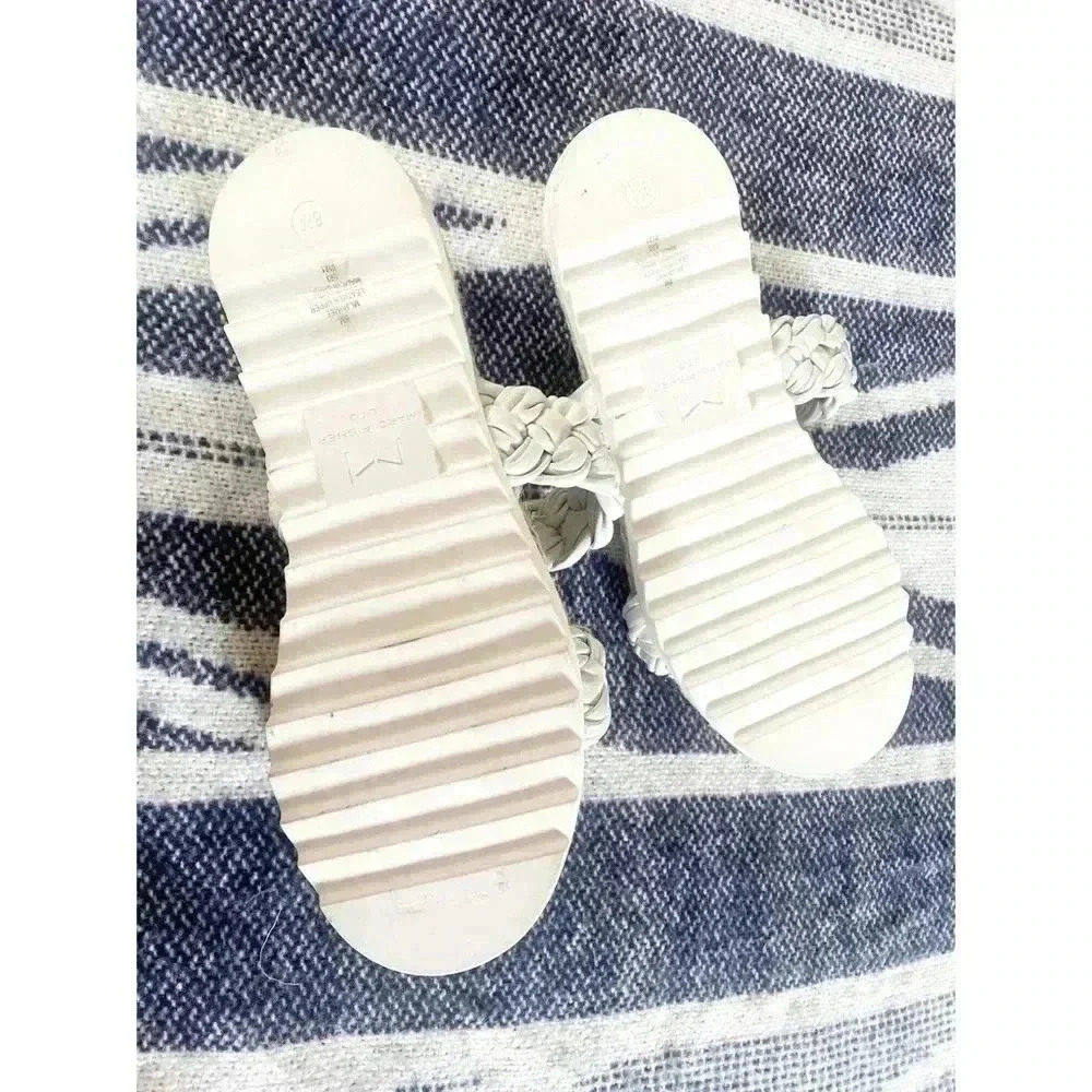 Marc Fisher Leather White Sandals Size 8 - Picture 7 of 9